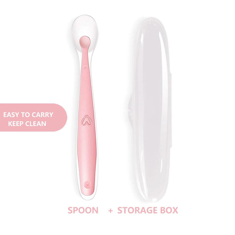 Baby Silicone Soft Spoon Training Feeding Spoons for Children kids Infants Temperature Sensing