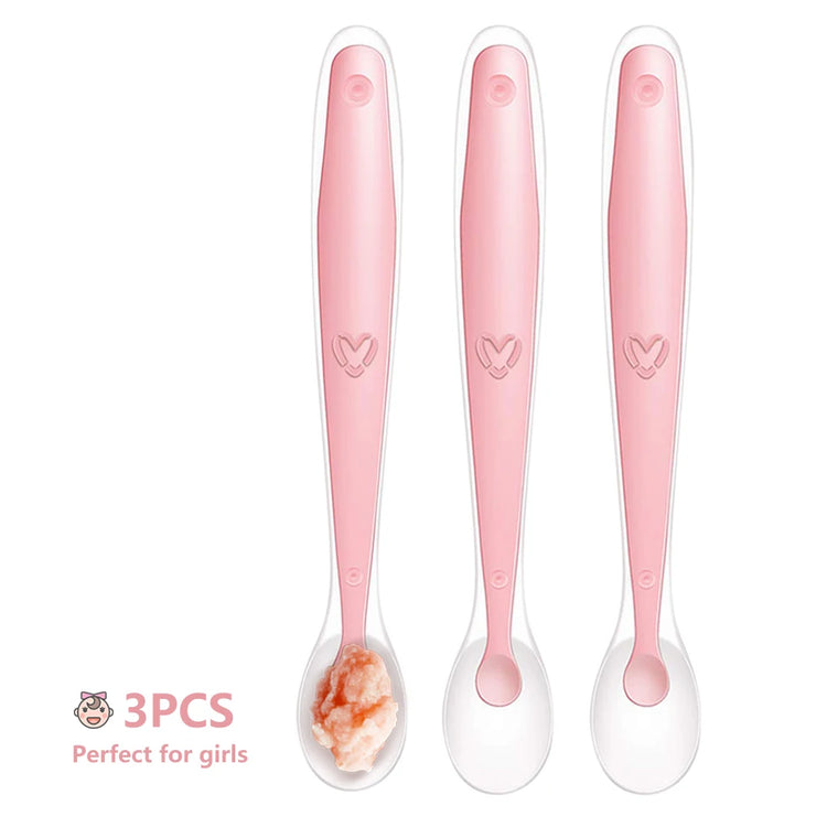 Baby Silicone Soft Spoon Training Feeding Spoons for Children kids Infants Temperature Sensing