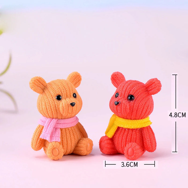 Mini Teddy Resin Bear Accessories Doll House Decoration Miniature Bear Model Dollhouse Toys For Kids Baby Shower Toys Gift