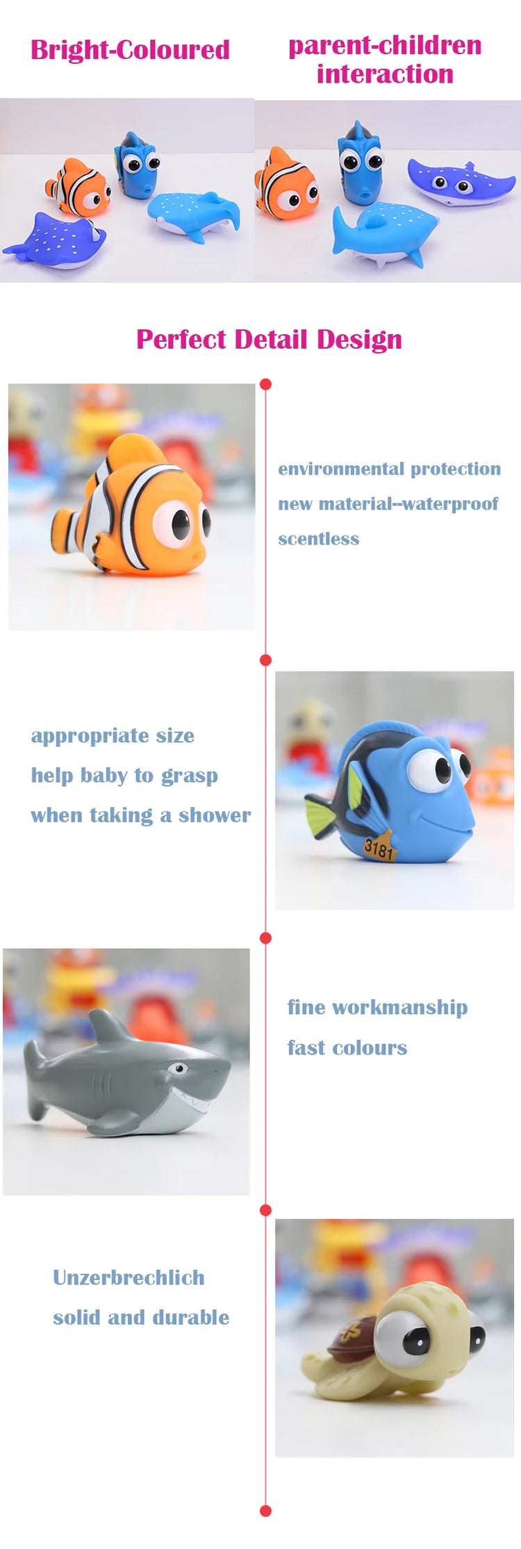 Baby Bath Toys Finding Nemo Dory Float Spray Water Squeeze Toys Soft Rubber Bathroom Play Animals children Bath Clownfish Toy