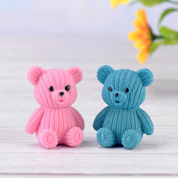 Mini Teddy Resin Bear Accessories Doll House Decoration Miniature Bear Model Dollhouse Toys For Kids Baby Shower Toys Gift