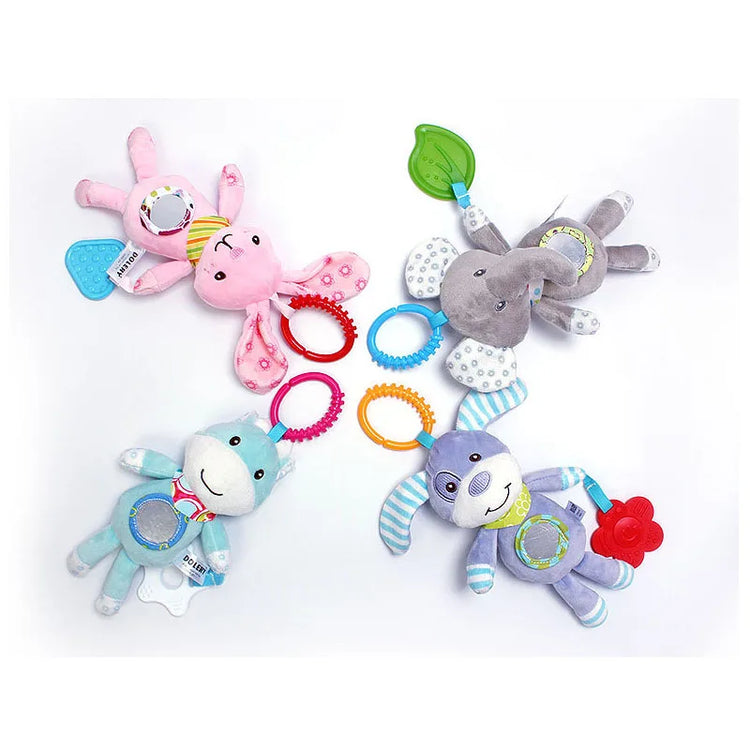 Good Quality Newborn Baby Rattles Plush Stroller Cartoon Animal Toys Baby Mobiles Hanging Bell Educational Baby Toys 0-24 Months