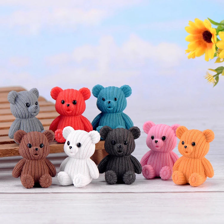 Mini Teddy Resin Bear Accessories Doll House Decoration Miniature Bear Model Dollhouse Toys For Kids Baby Shower Toys Gift
