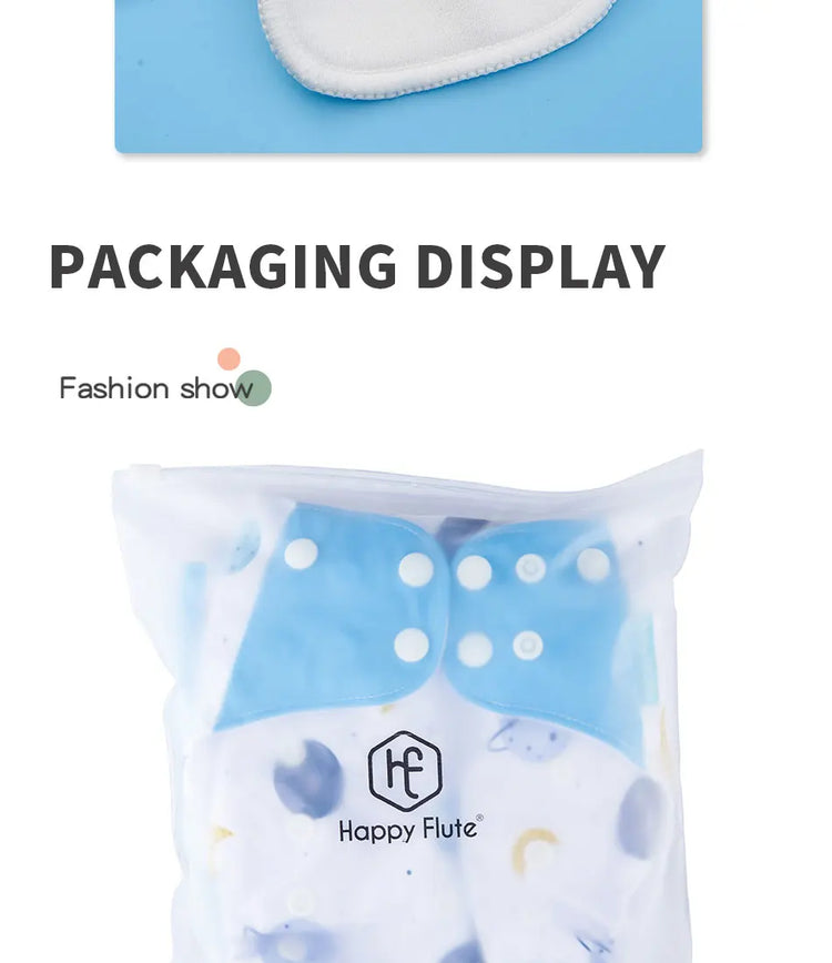 Happyflute 4Pcs/Set Eco-Friendly Cloth Diaper Ecological Reusable Baby Diapers