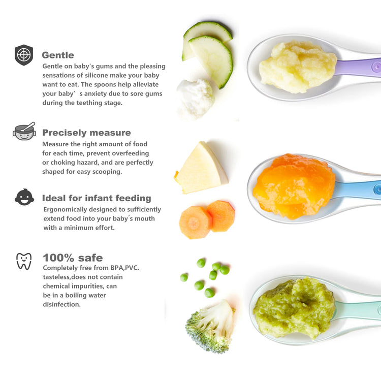 Baby Silicone Soft Spoon Training Feeding Spoons for Children kids Infants Temperature Sensing