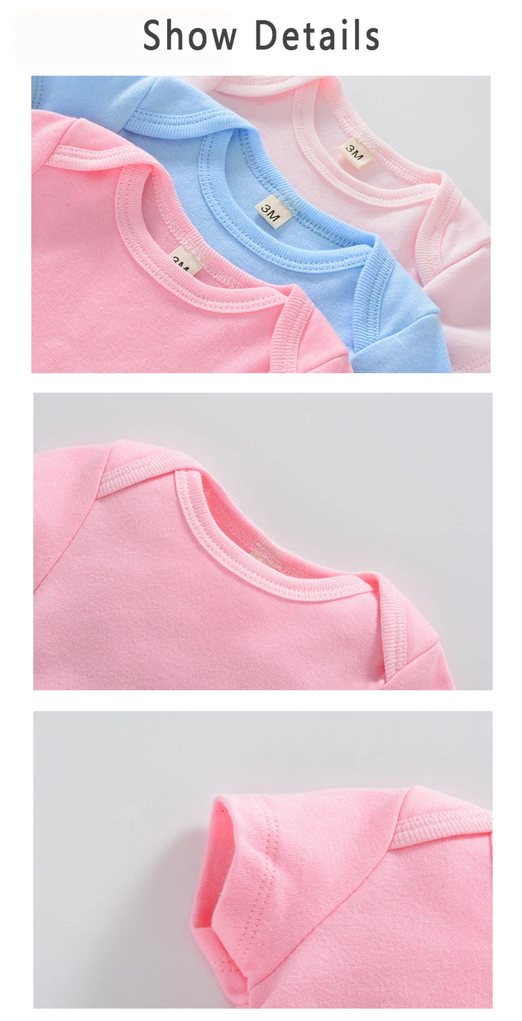 3PCS/Lot Baby Clothes Boy/Girl Baby Bodysuit Summer Clothes Solid Color Romper Soft Cotton Jumpsuit For Newborns Clothing 2021
