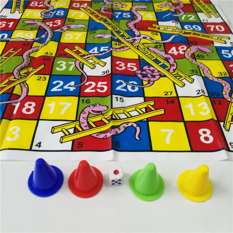 Plastic Board Game Snake Ladder Flying Chess Set Portable Board Family Party Game Educational Kids Children Toys