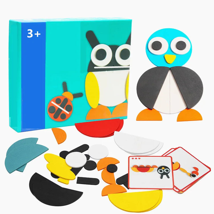 50pcs Animal Wooden Board Set Colorful Baby Educational Wooden Toy for Children Learning Developing Toys
