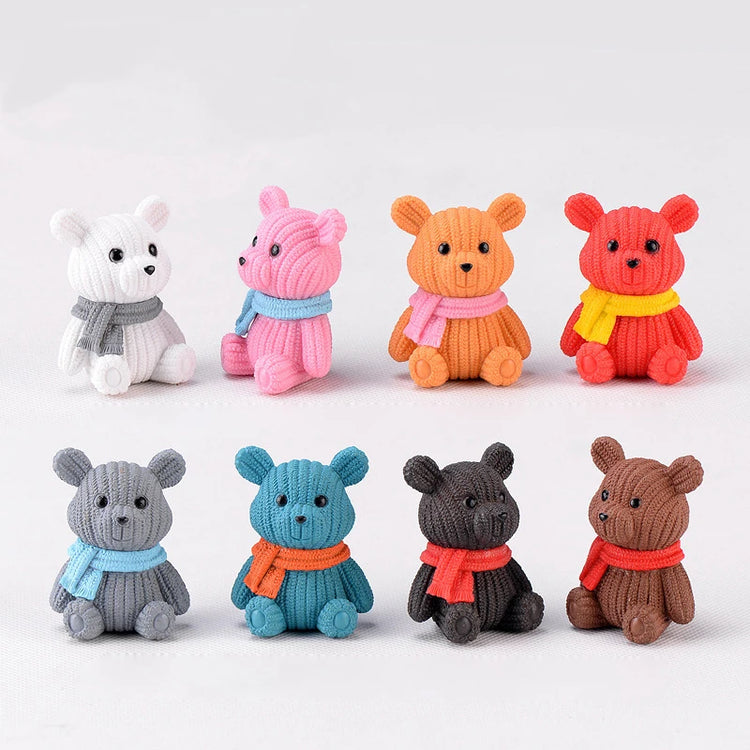 Mini Teddy Resin Bear Accessories Doll House Decoration Miniature Bear Model Dollhouse Toys For Kids Baby Shower Toys Gift