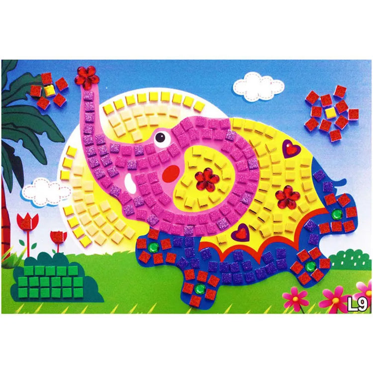 4PCS/set 3D DIY Foam Mosaics Sticky Crystal Sticker Art and Crafts Toys For Kids EVA Puzzle Creative Intelligent Stickers Toy