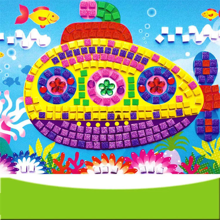 4PCS/set 3D DIY Foam Mosaics Sticky Crystal Sticker Art and Crafts Toys For Kids EVA Puzzle Creative Intelligent Stickers Toy