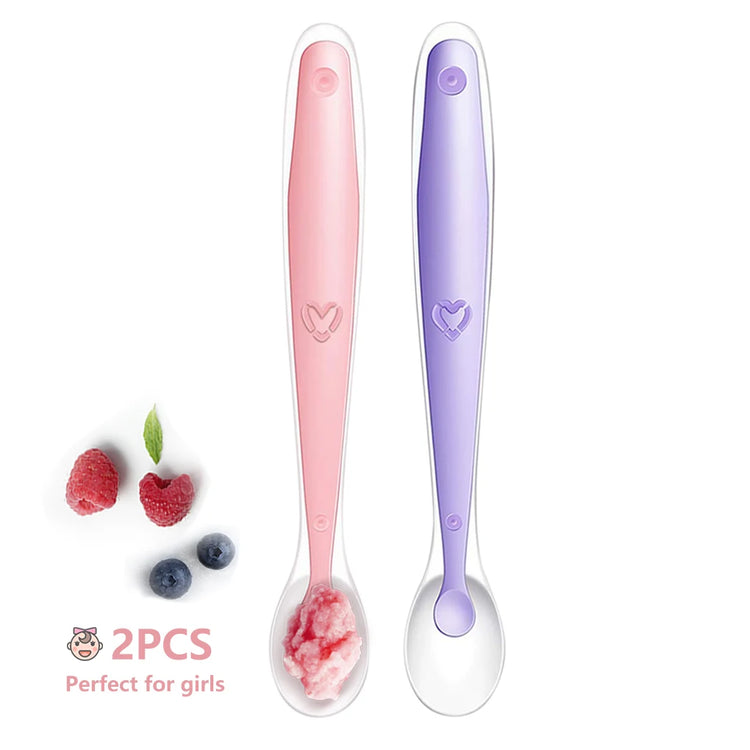 Baby Silicone Soft Spoon Training Feeding Spoons for Children kids Infants Temperature Sensing