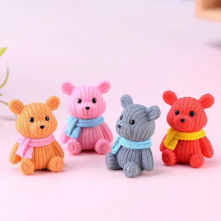 Mini Teddy Resin Bear Accessories Doll House Decoration Miniature Bear Model Dollhouse Toys For Kids Baby Shower Toys Gift