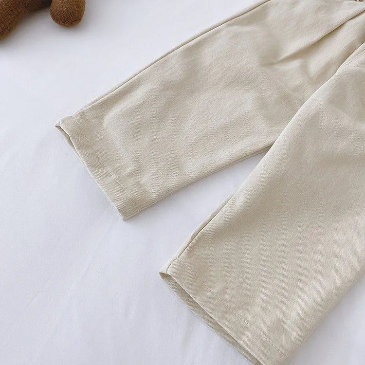 MILANCEL Solid Kids Pants for Boys and Girls Four Seasons Elastic Waist Casual Toddler Baby Trousers Clothes for 1-6 Years