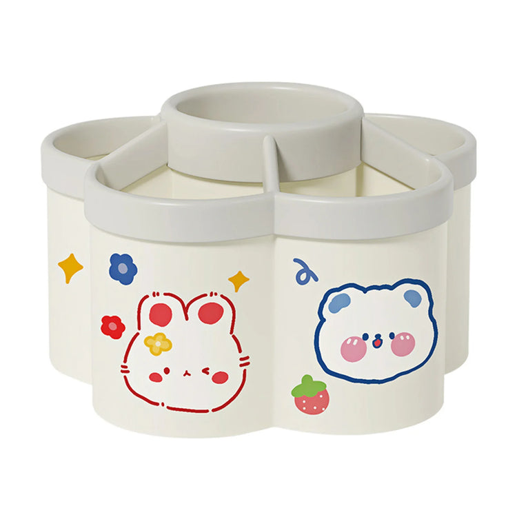 Desktop Rotating Stationery Pen Holder Large Capacity Storage Box Multifunctional Organizer Suitable for Cute Children Girls