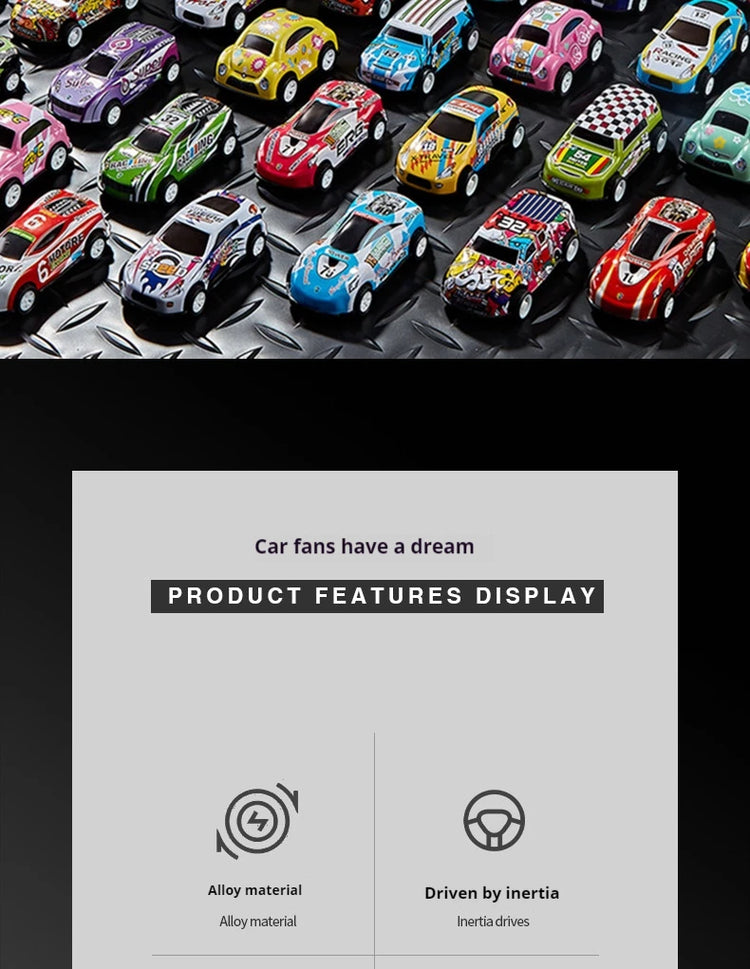 30PCS 50PCS Mini Alloy Car Model Set with Storage Box Diecast Cars Toys for Boys Sliding Inertia Vehicle Children Toy Kit Gifts