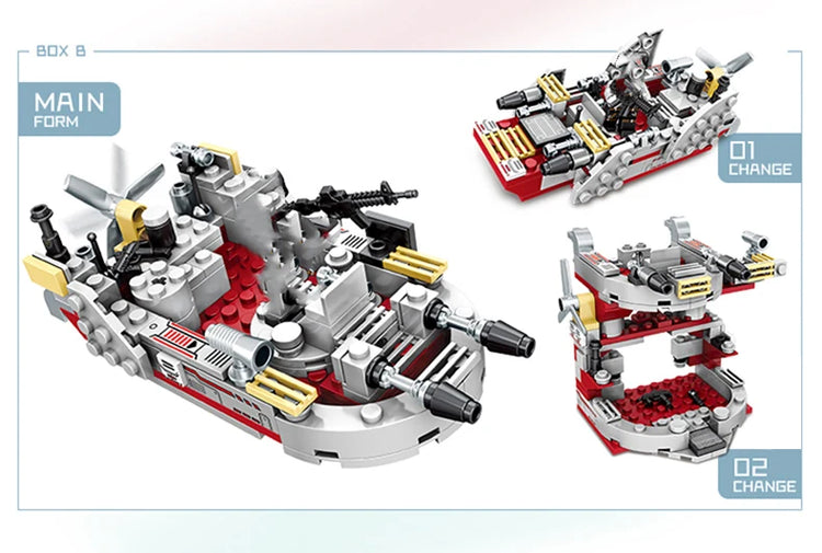 ToylinX 1068PCS Carrier Building Blocks Set, Military Battleship Model Toy Kit with Armored Tank Fighter Halloween Christmas