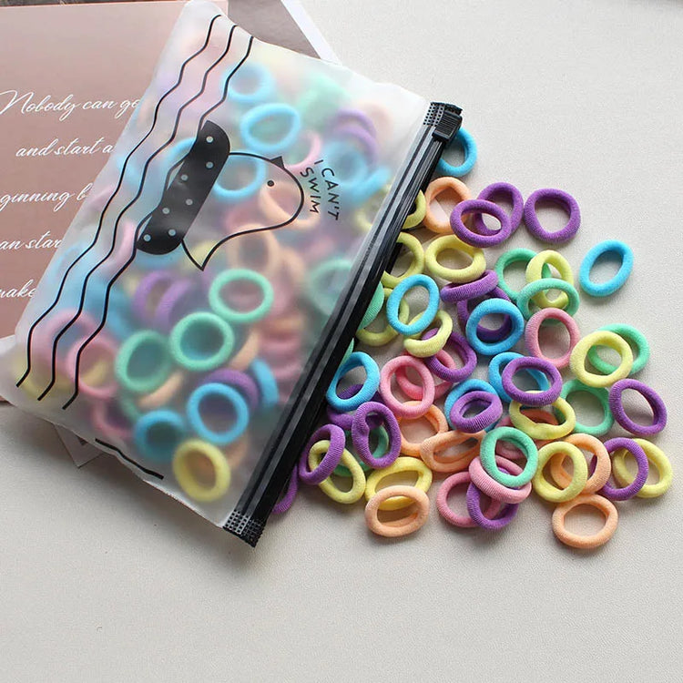 100 Pieces/pack Children's Hair Rings Baby Free Rubber Bands High Elasticity Basic Tie Girl Headband Accessories Super Soft