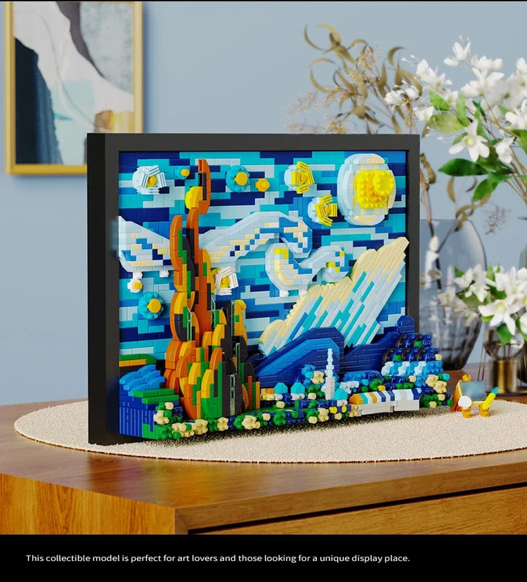 1731pcs Creative 3D Oil Painting Building Blocks Set Famous Art Photo Frame DIY Home Decorations Adult Assembled Toys Kids Gifts
