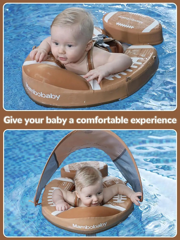 Water Toys Baby Swim Rings Non Inflatable Waist Ring With Sunshade Floating Boards Use For 3-24 Months Age Boys Girls