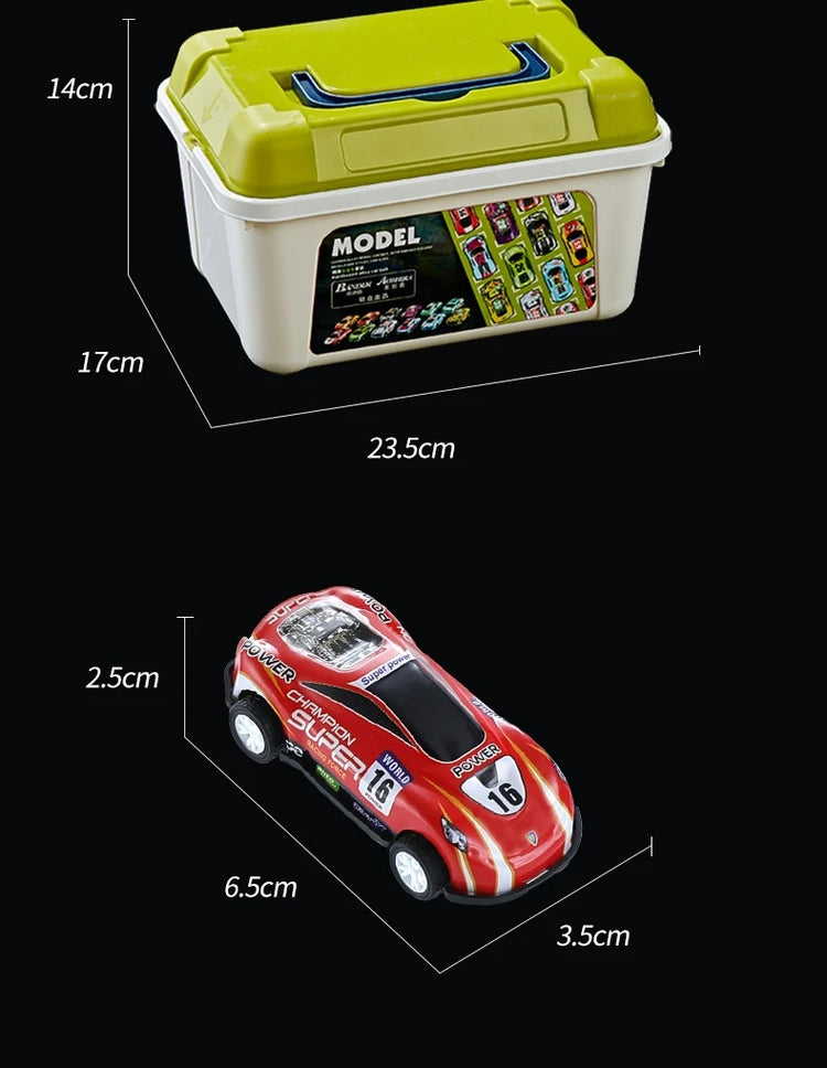 30PCS 50PCS Mini Alloy Car Model Set with Storage Box Diecast Cars Toys for Boys Sliding Inertia Vehicle Children Toy Kit Gifts