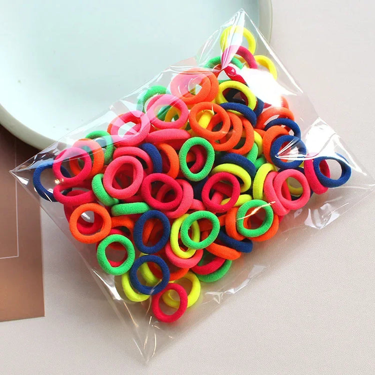 100 Pieces/pack Children's Hair Rings Baby Free Rubber Bands High Elasticity Basic Tie Girl Headband Accessories Super Soft