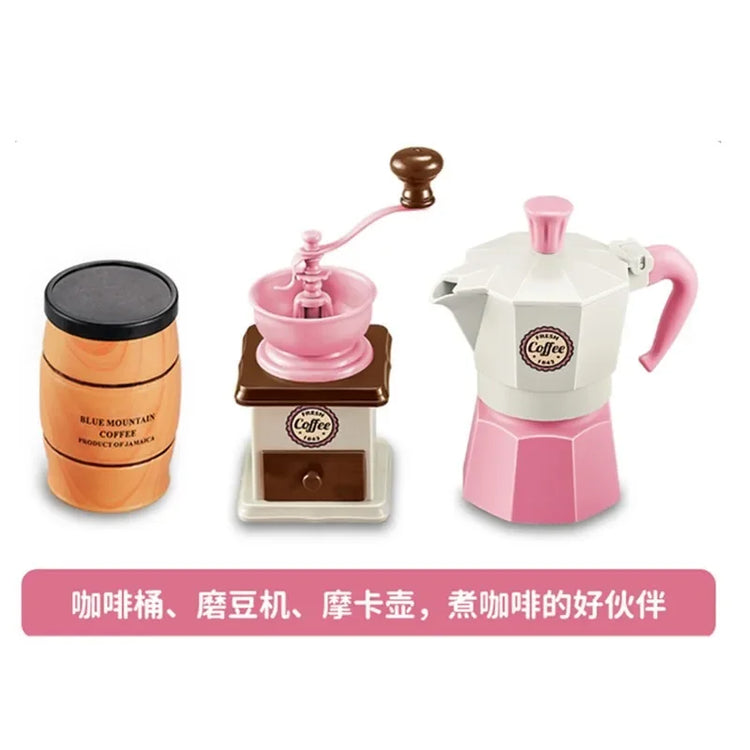 Pretend Play Simulation Coffee Set Tableware Play House/Outdoor Kitchen DIY Afternoon Tea Game Toy For Children Kids Gift