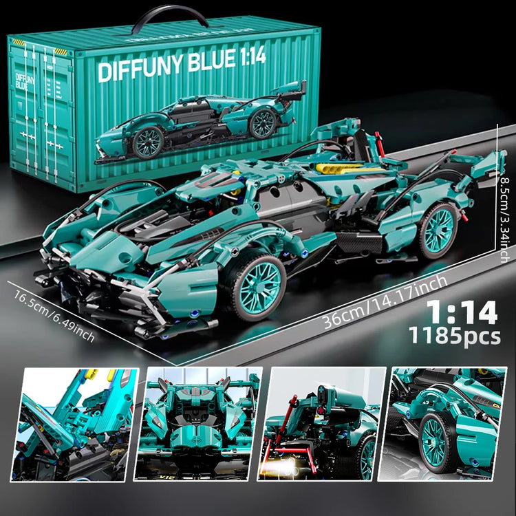ToylinX 1:14 Building Blocks Car MOC City Speed Car Luxury Auto Racing Vehicle with Super Racers Bricks Toys for Children Gift
