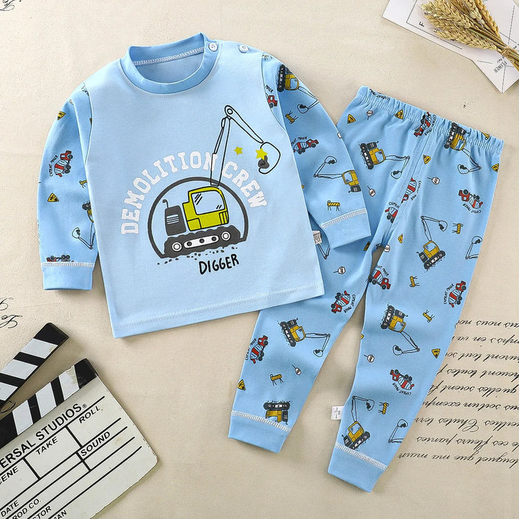 Children Kids Clothes Sets Boys Girls Suit Pajamas Clothinng Pants Cartoon Autumn Winter Sleepwear Outfits