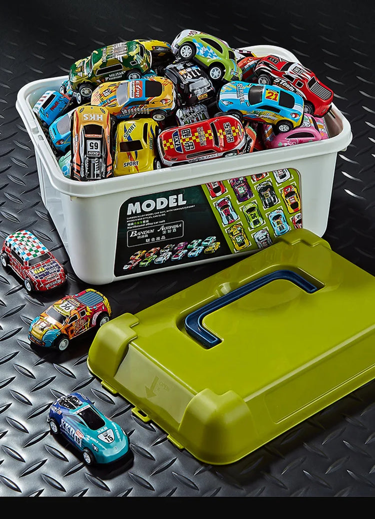 30PCS 50PCS Mini Alloy Car Model Set with Storage Box Diecast Cars Toys for Boys Sliding Inertia Vehicle Children Toy Kit Gifts