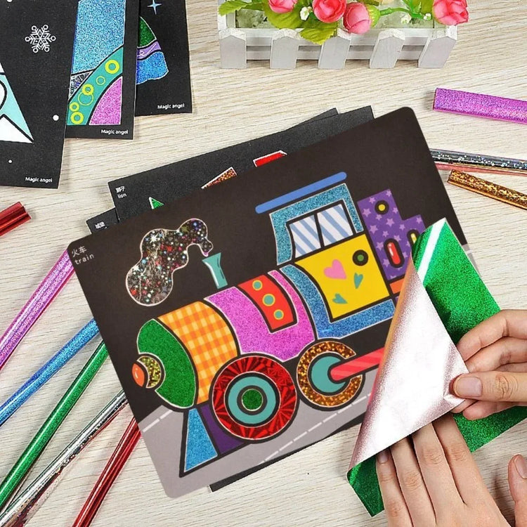 DIY Cartoon Magic Transfer Painting Crafts for Kids Art and Crafts Toys Children Creative Educational Learning Drawing Toy