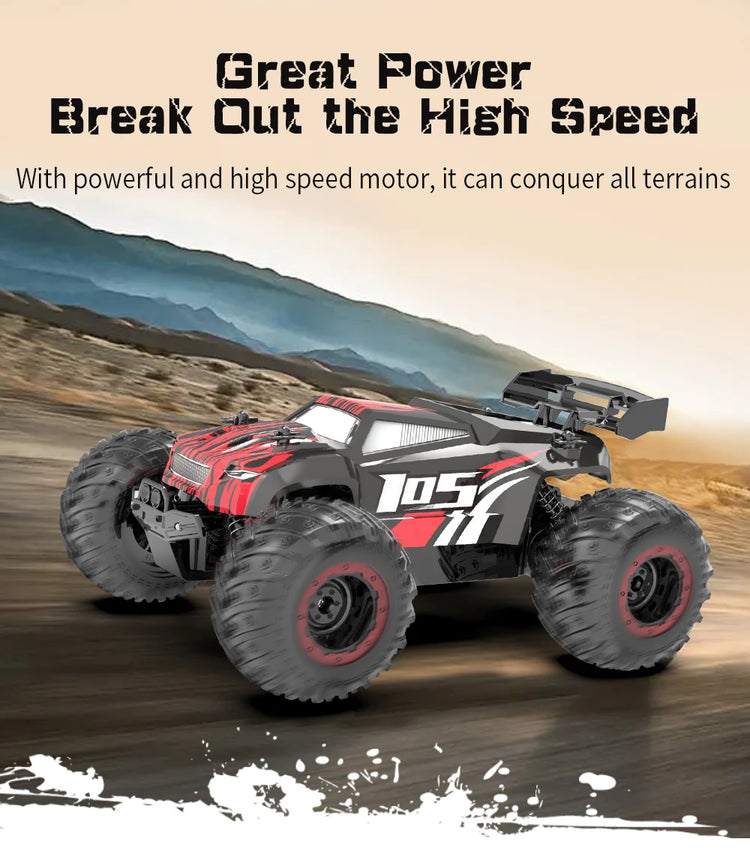 JJRC Q105 1:18 Remote Control Car 25KM/h With Led Lights 2.4G Inductor RC Off-Road Cars High Speed Brushless Motor Children Toys
