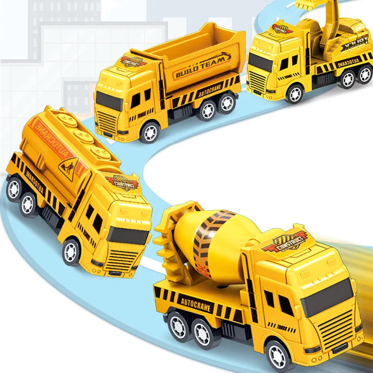 1 Pc Educational Cars Children Kid Pull Back Toy Warrior Engineering Vehicle Model Four Mini Cars