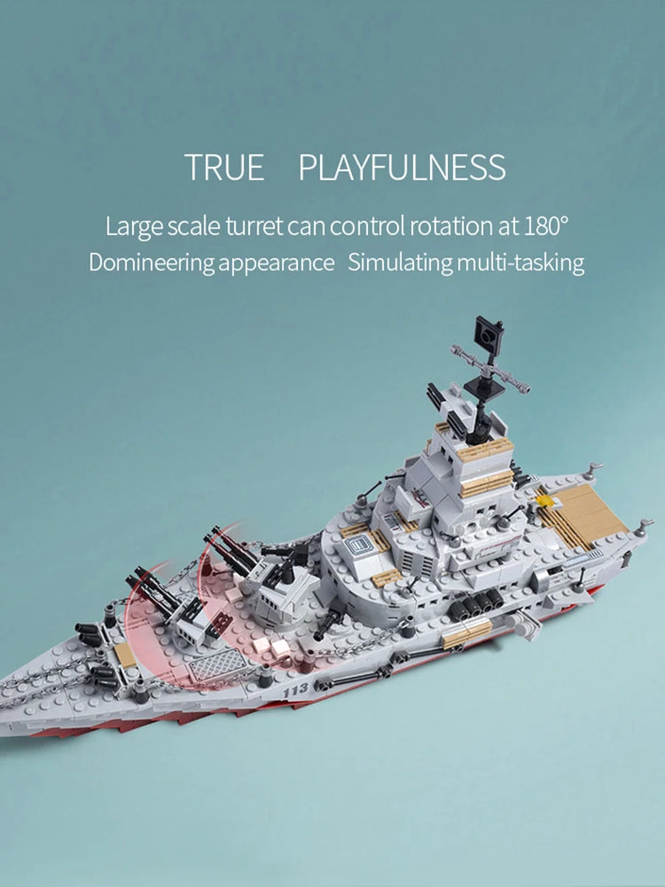 ToylinX 1068PCS Carrier Building Blocks Set, Military Battleship Model Toy Kit with Armored Tank Fighter Halloween Christmas