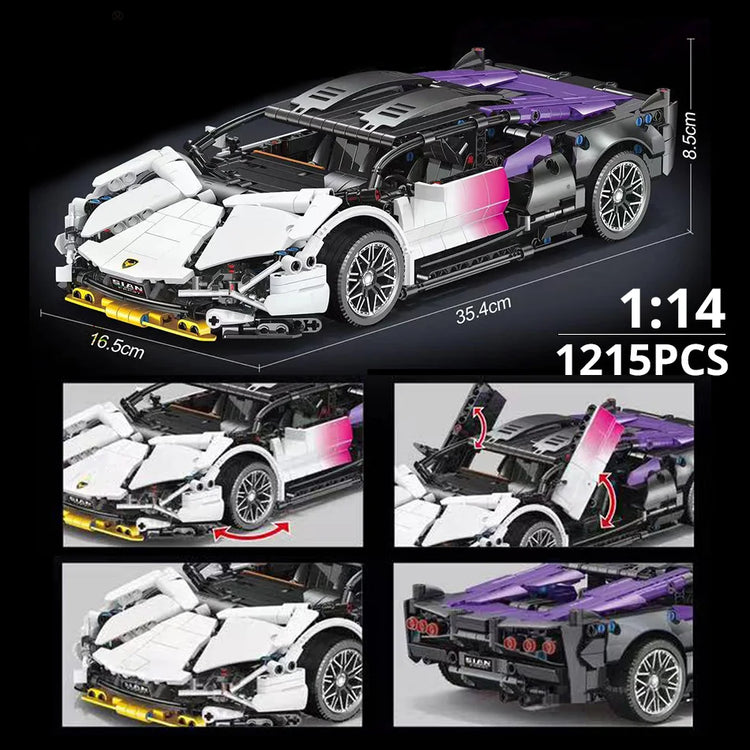 ToylinX 1:14 Building Blocks Car MOC City Speed Car Luxury Auto Racing Vehicle with Super Racers Bricks Toys for Children Gift