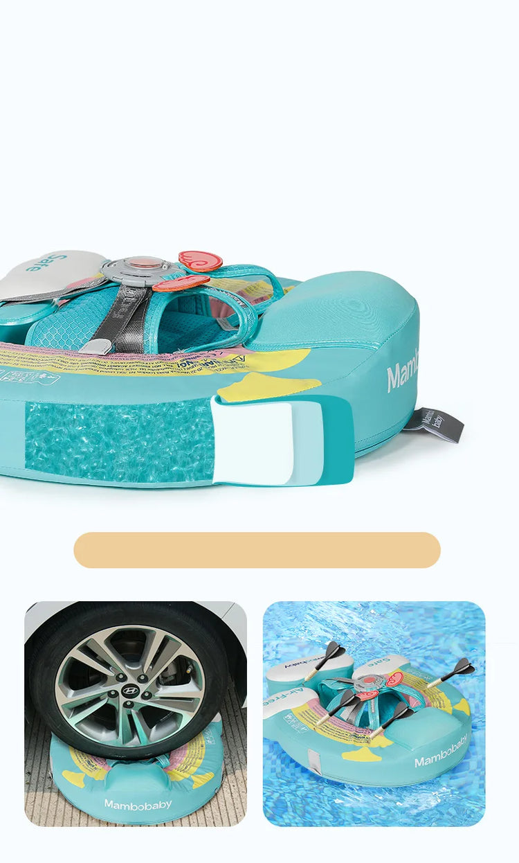 Water Toys Baby Swim Rings Non Inflatable Waist Ring With Sunshade Floating Boards Use For 3-24 Months Age Boys Girls