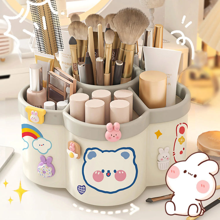 Desktop Rotating Stationery Pen Holder Large Capacity Storage Box Multifunctional Organizer Suitable for Cute Children Girls