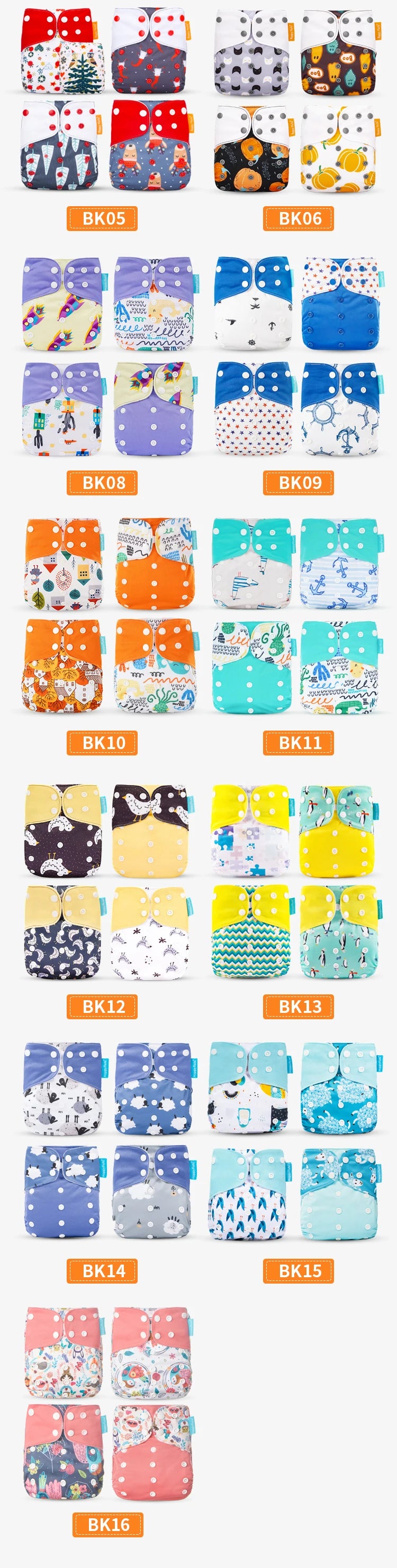 4Pcs/Set Eco-Friendly Cloth Diaper Ecological Reusable Baby Diapers
