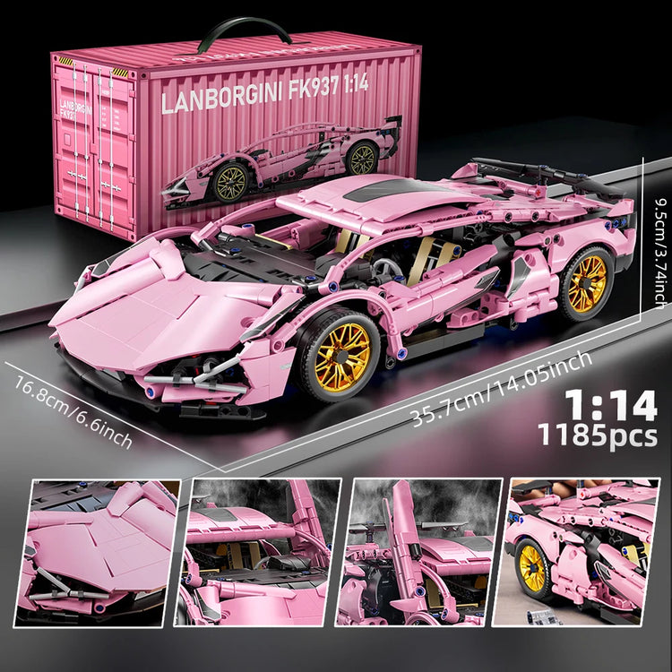ToylinX 1:14 Building Blocks Car MOC City Speed Car Luxury Auto Racing Vehicle with Super Racers Bricks Toys for Children Gift