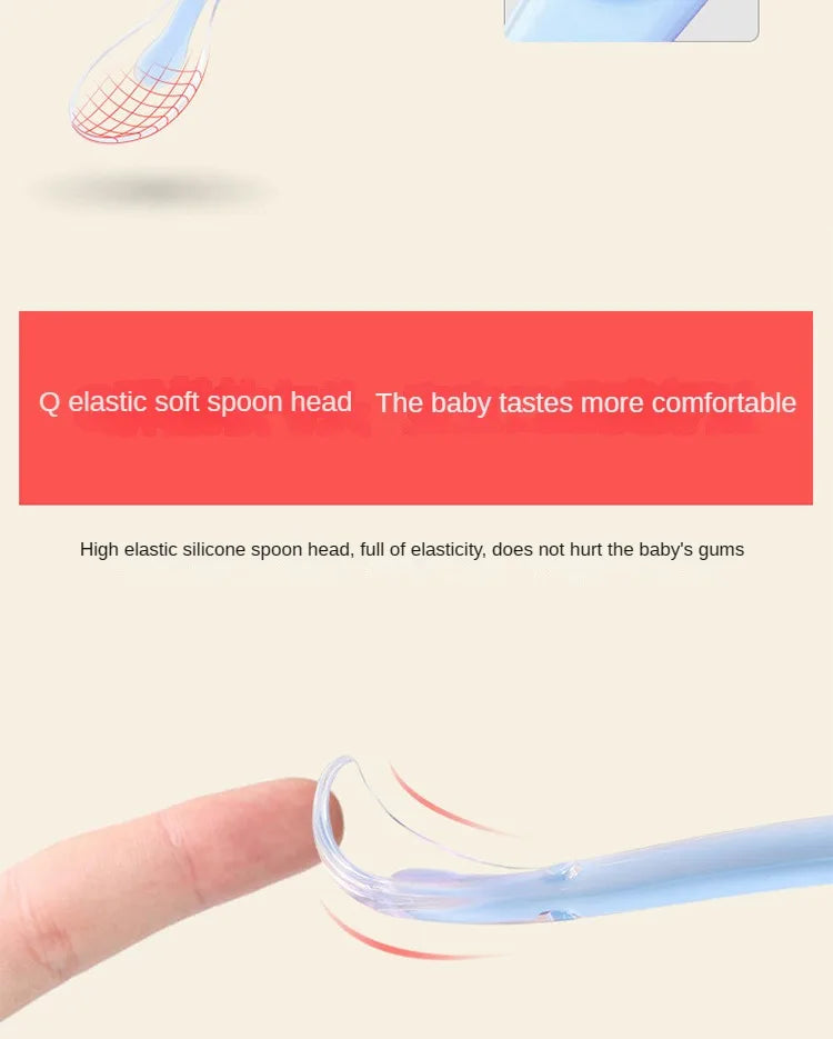10 Pcs Baby Feeding Spoon Soft Silicone Spoons Training Spoon for Child kids Infants Temperature Sensing Feeding Feeder Flatware