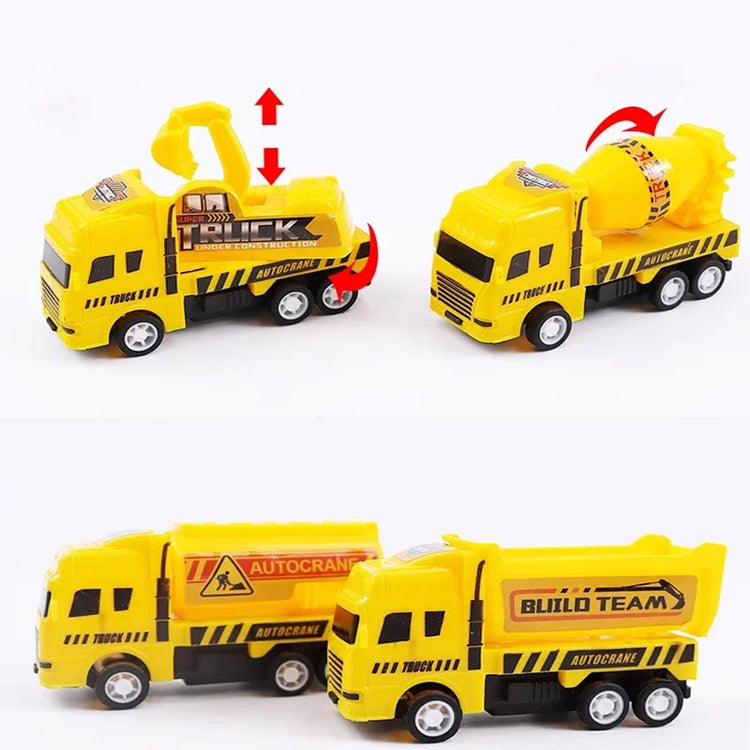 1 Pc Educational Cars Children Kid Pull Back Toy Warrior Engineering Vehicle Model Four Mini Cars