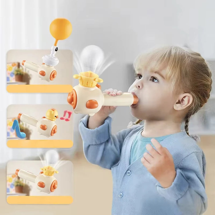 Montessori Toys for Kids Blowing Pipe Floating Ball Balloon Whistle Toys 2-4 Year Children Oral Muscle Training Educational Toys