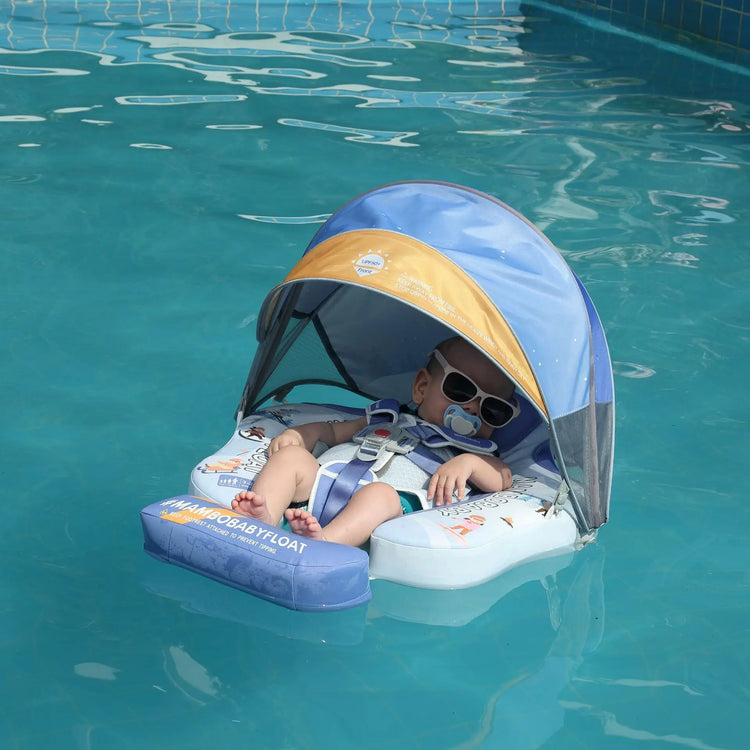 Water Toys Baby Swim Rings Non Inflatable Waist Ring With Sunshade Floating Boards Use For 3-24 Months Age Boys Girls