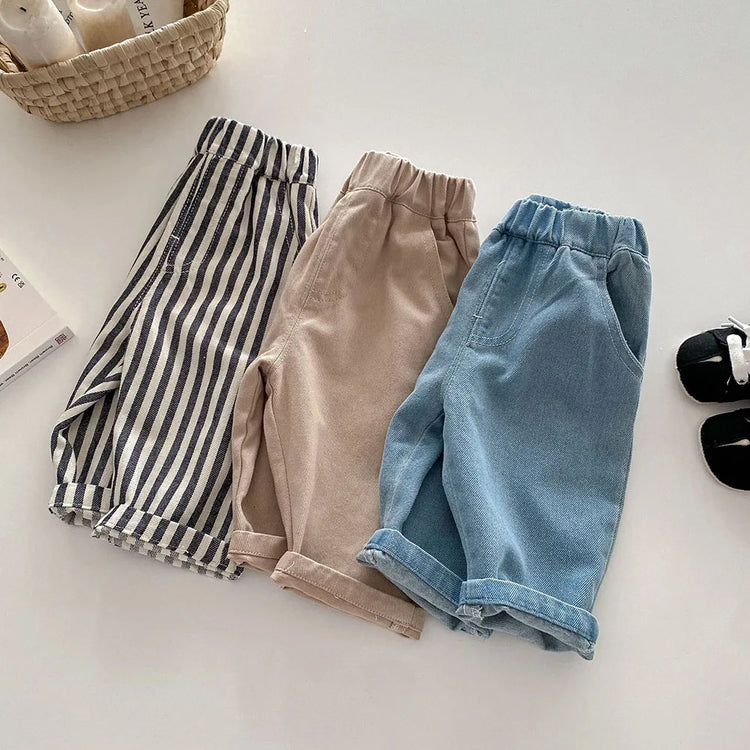 MILANCEL Solid Kids Pants for Boys and Girls Four Seasons Elastic Waist Casual Toddler Baby Trousers Clothes for 1-6 Years