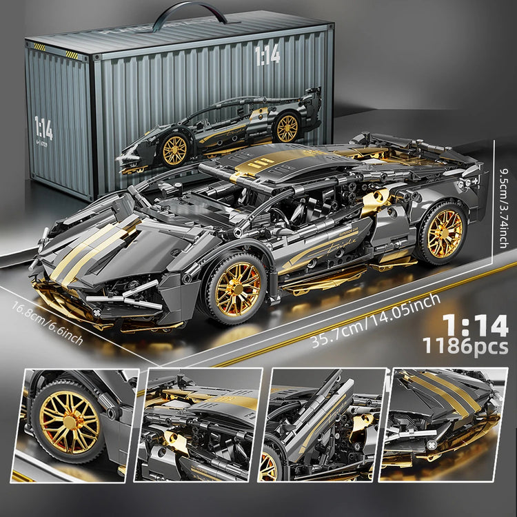 ToylinX 1:14 Building Blocks Car MOC City Speed Car Luxury Auto Racing Vehicle with Super Racers Bricks Toys for Children Gift