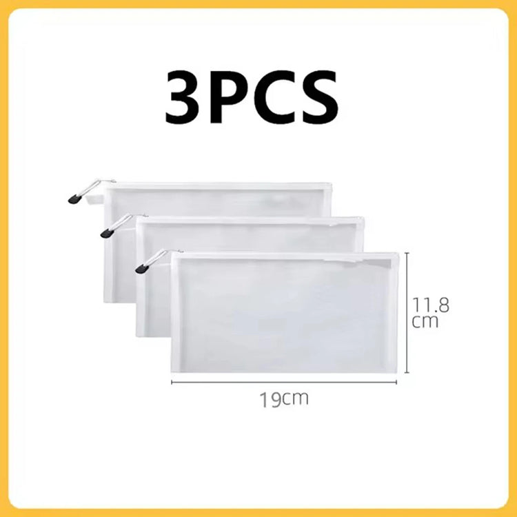 3pcs Toy storage bag 1pc building block puzzle sub-package bag children small particle zipper transparent finishing storage box