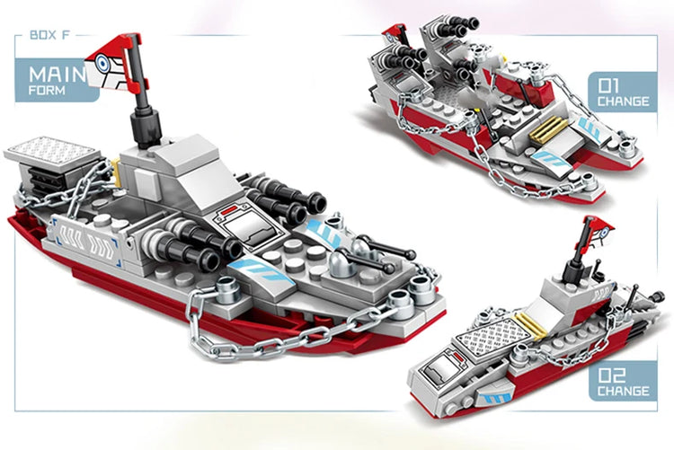 ToylinX 1068PCS Carrier Building Blocks Set, Military Battleship Model Toy Kit with Armored Tank Fighter Halloween Christmas