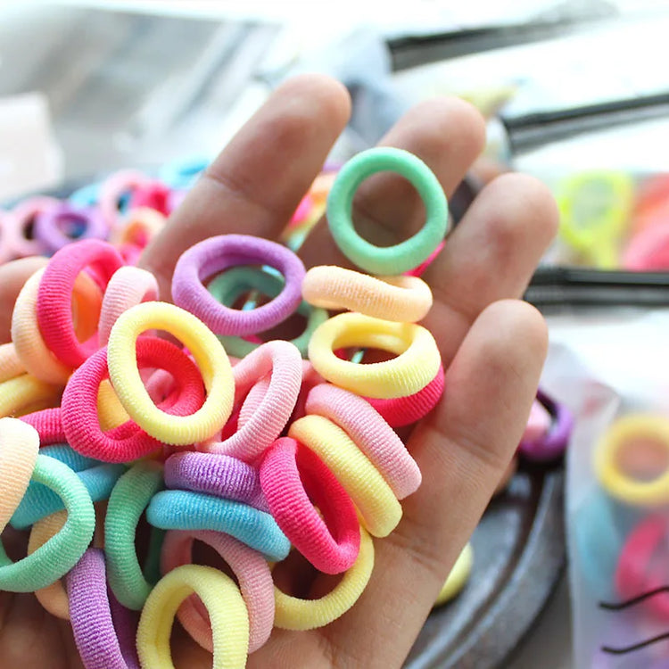 100 Pieces/pack Children's Hair Rings Baby Free Rubber Bands High Elasticity Basic Tie Girl Headband Accessories Super Soft