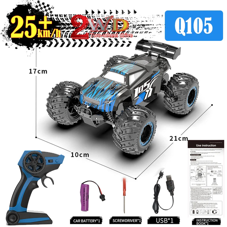 JJRC Q105 1:18 Remote Control Car 25KM/h With Led Lights 2.4G Inductor RC Off-Road Cars High Speed Brushless Motor Children Toys