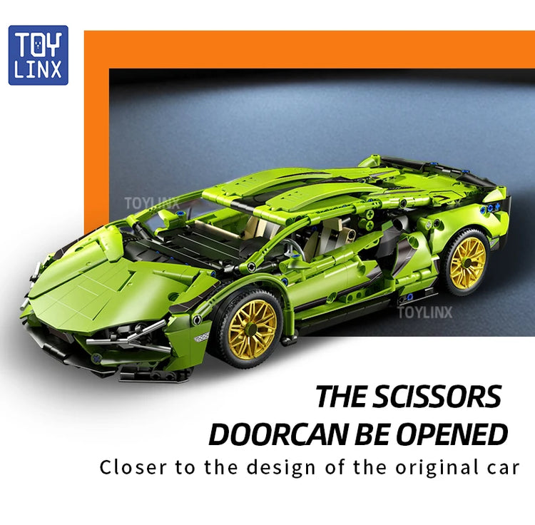 ToylinX 1:14 Building Blocks Car MOC City Speed Car Luxury Auto Racing Vehicle with Super Racers Bricks Toys for Children Gift